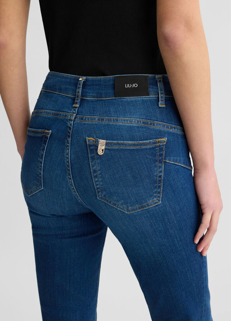 High-rise bootcut jeans