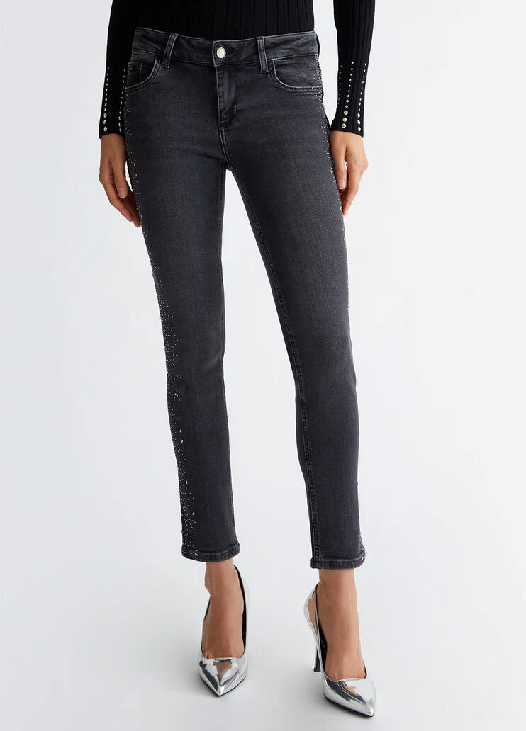 Bottom Up skinny jeans with gemstones