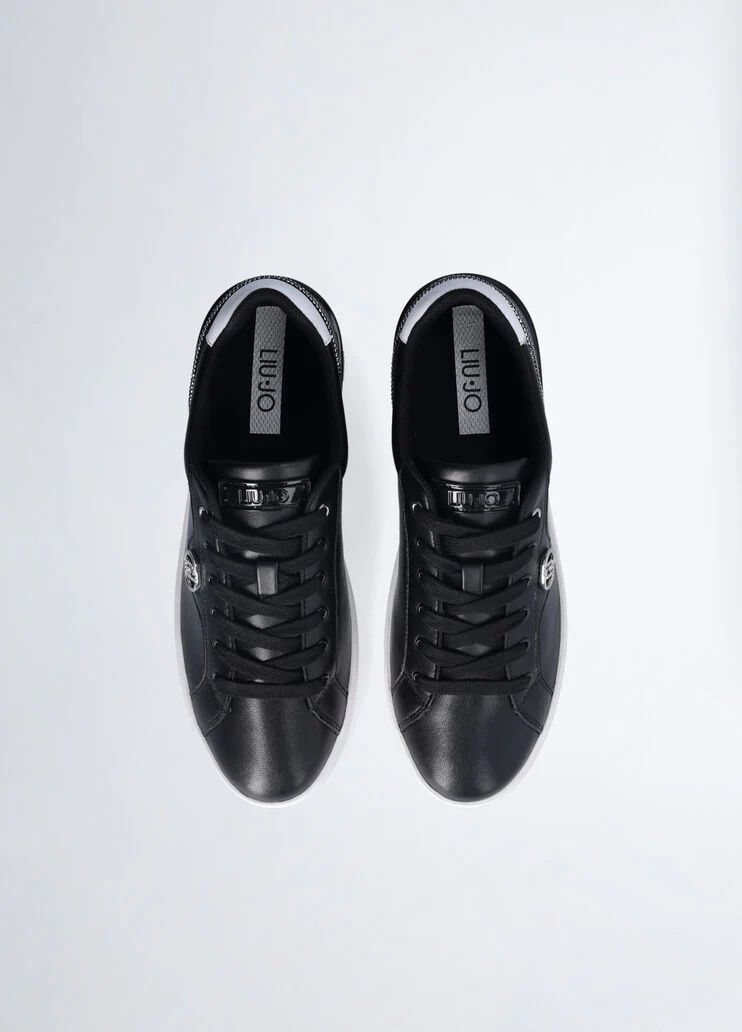 Black leather sneakers