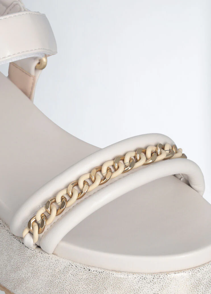 Platform sandals with chain detailing