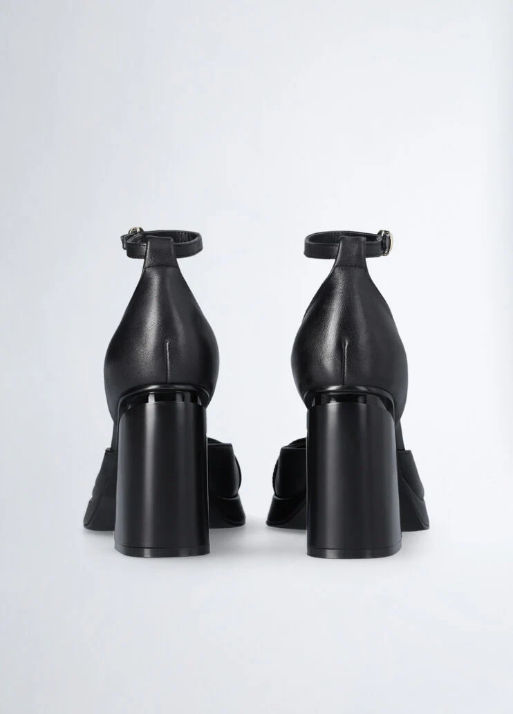 Black two-piece court shoes