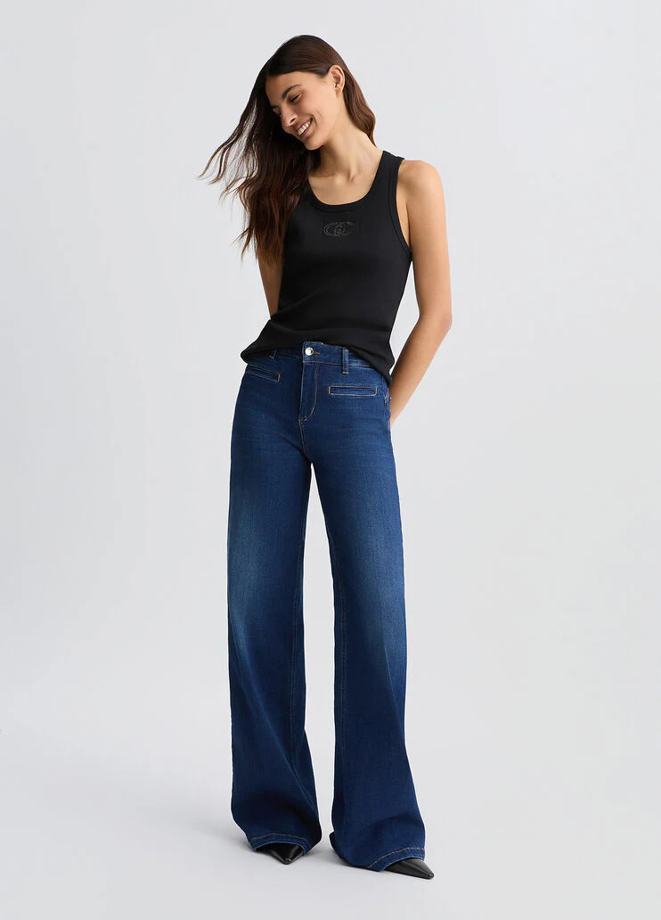 High-rise flared jeans