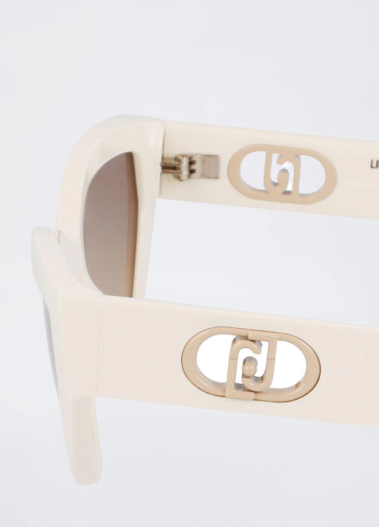 White cat-eye sunglasses