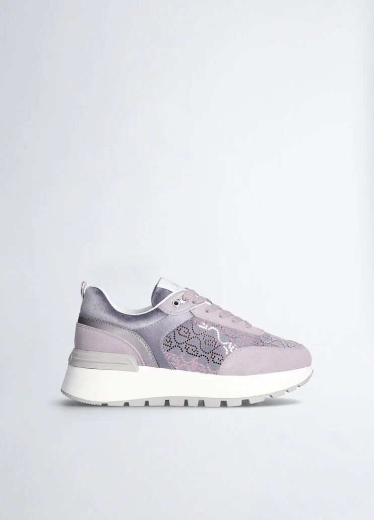 Platform sneakers with micro sequins