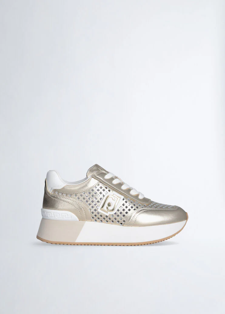 Perforated platform sneakers