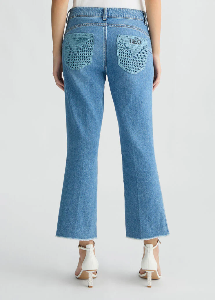 High-rise bootcut jeans