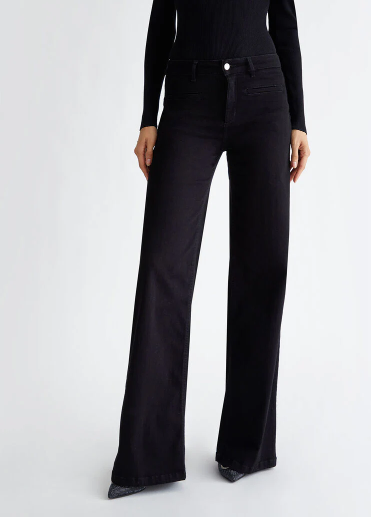 High-rise flared jeans