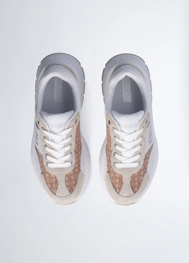Suede monogram sneakers
