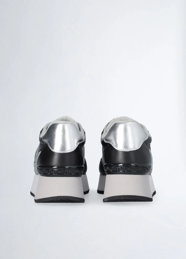 Black leather sneakers