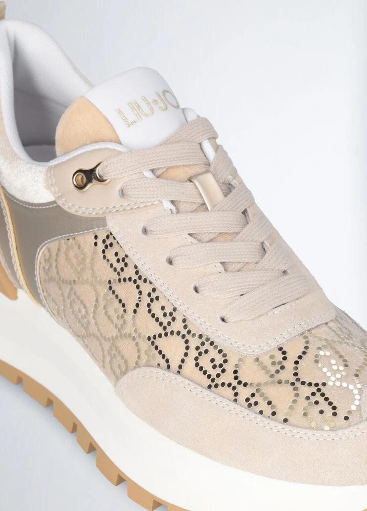 Platform sneakers with micro sequins