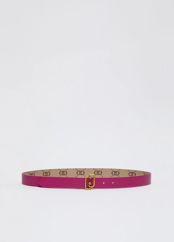 Reversible belt with logo buckle