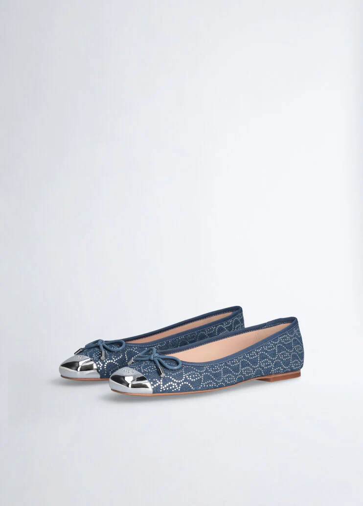 Denim ballet flats with sequins
