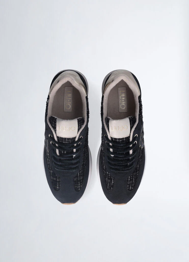 Black tweed sneakers