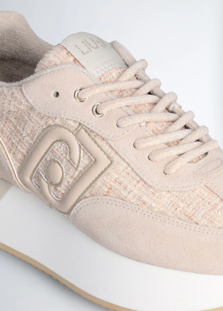 Beige tweed sneakers