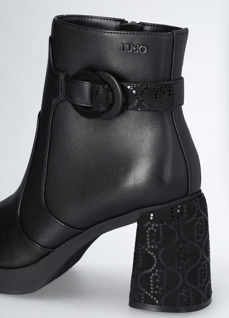 Black ankle boots in leather