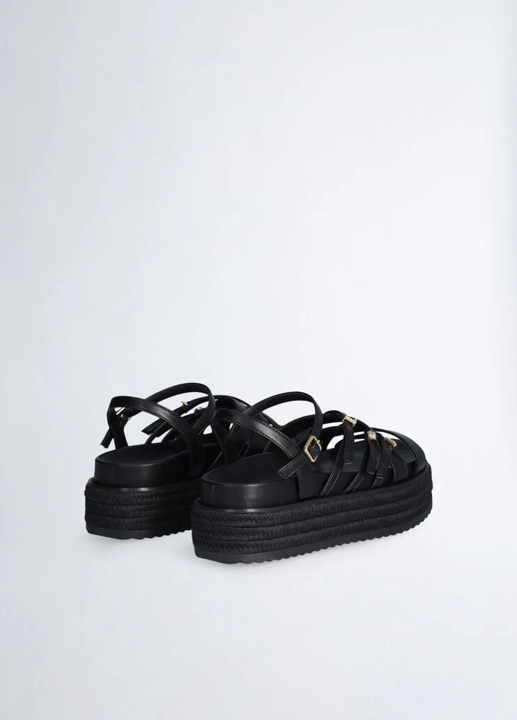 Black platform sandals