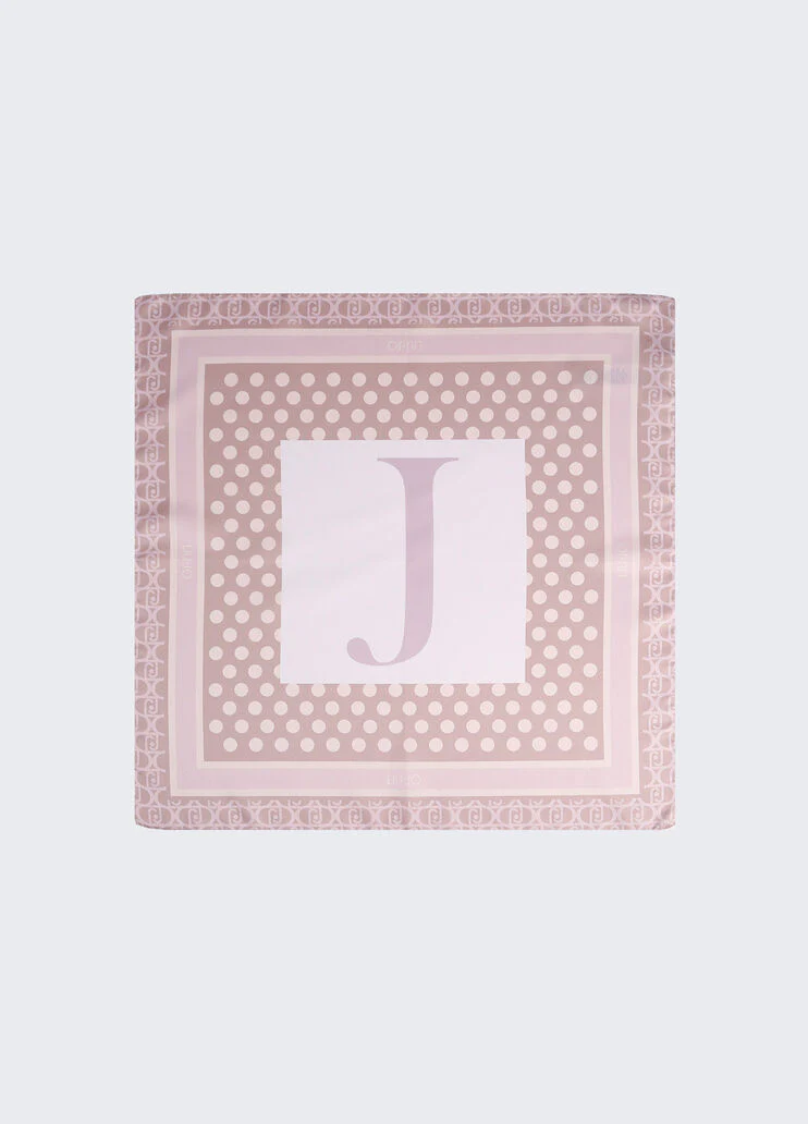 Beige letter J foulard