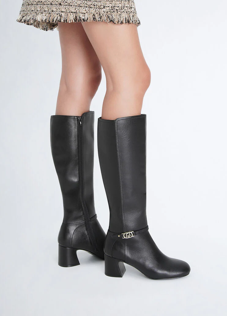 Knee-high leather boots