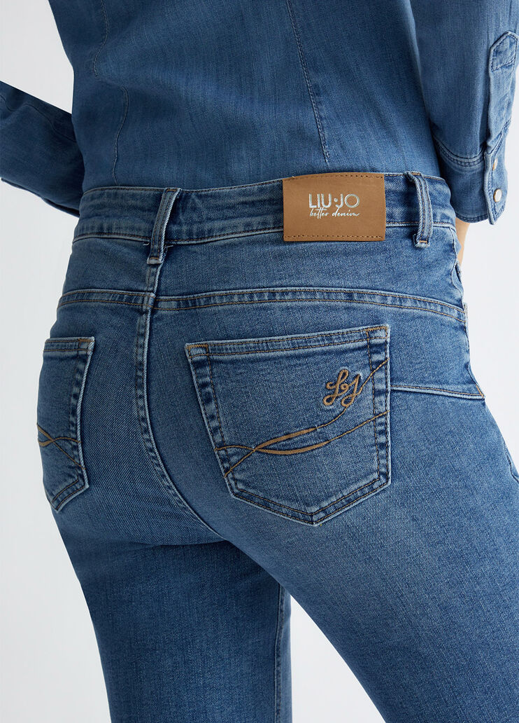 High-rise bootcut jeans