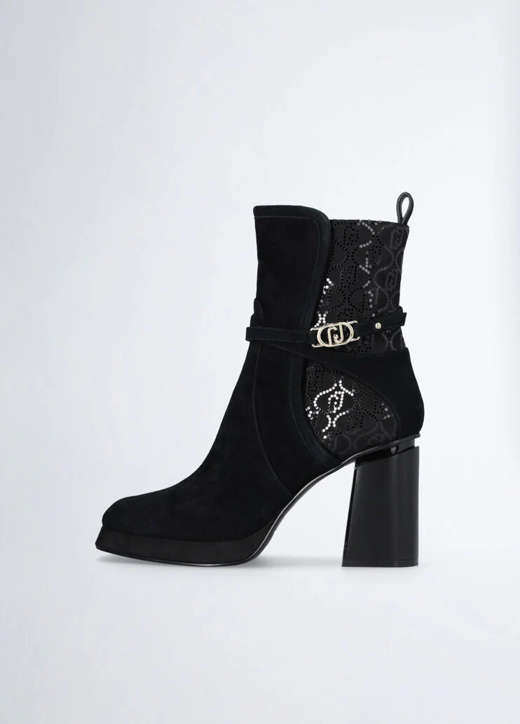Black suede ankle boots