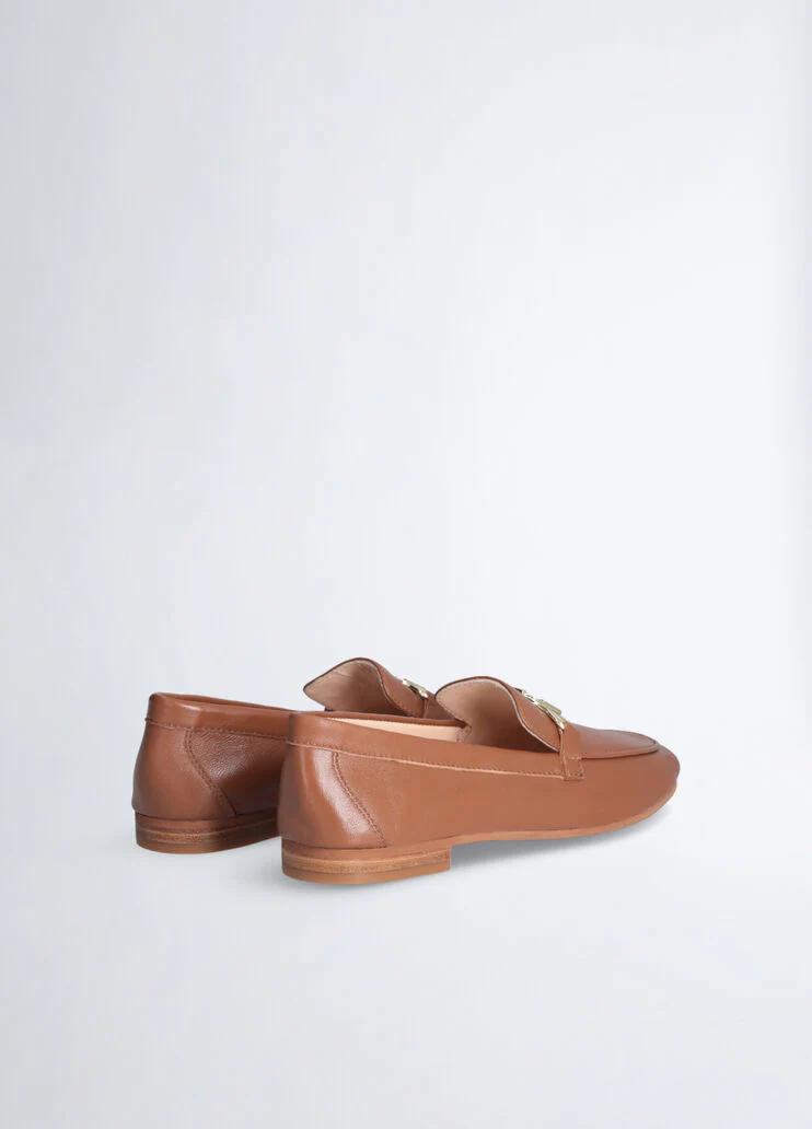 Brown soft nappa leather loafers