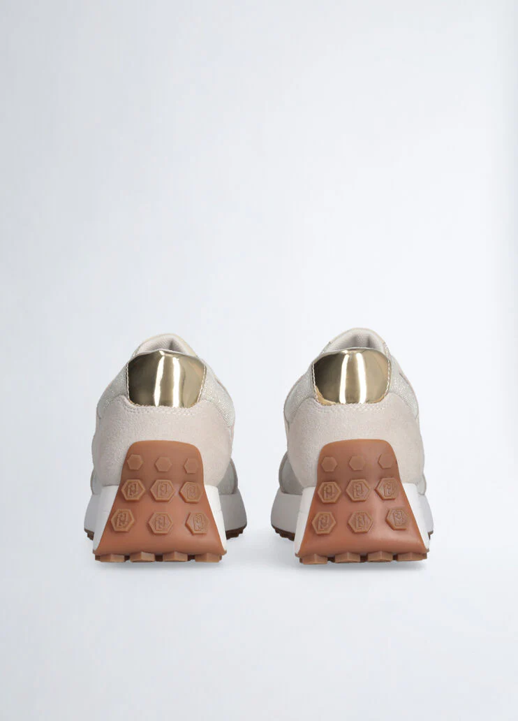 Beige lurex sneakers