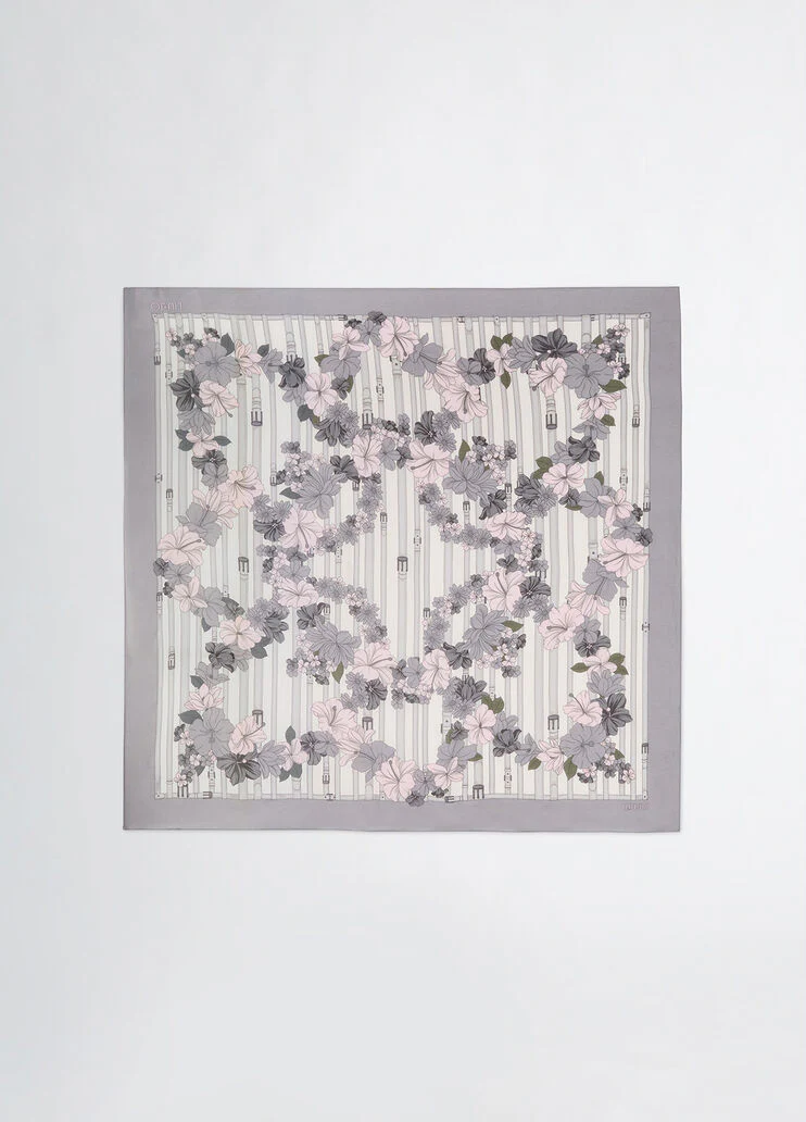 Black floral foulard