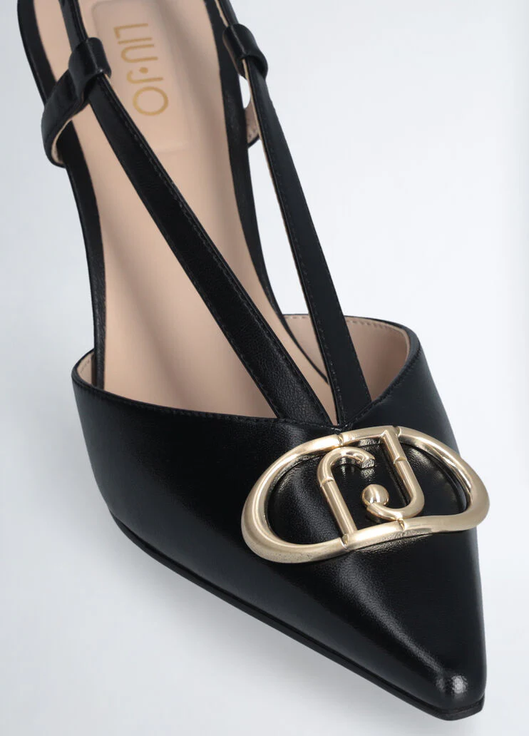 Slingbacks with maxi-logo