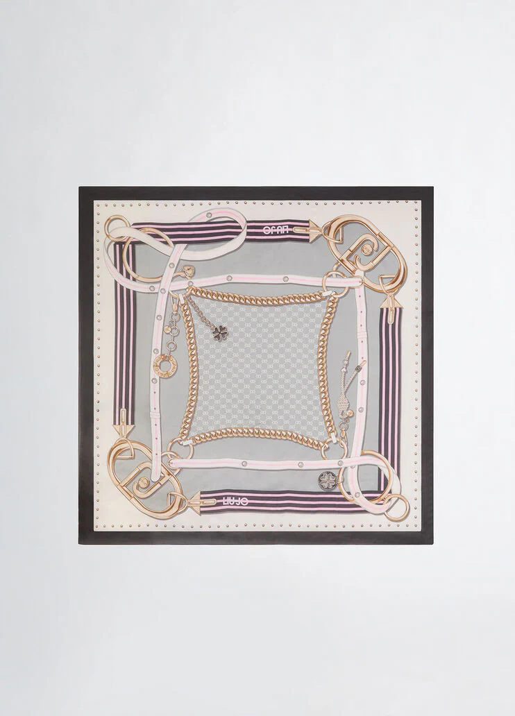 Casual black striped foulard