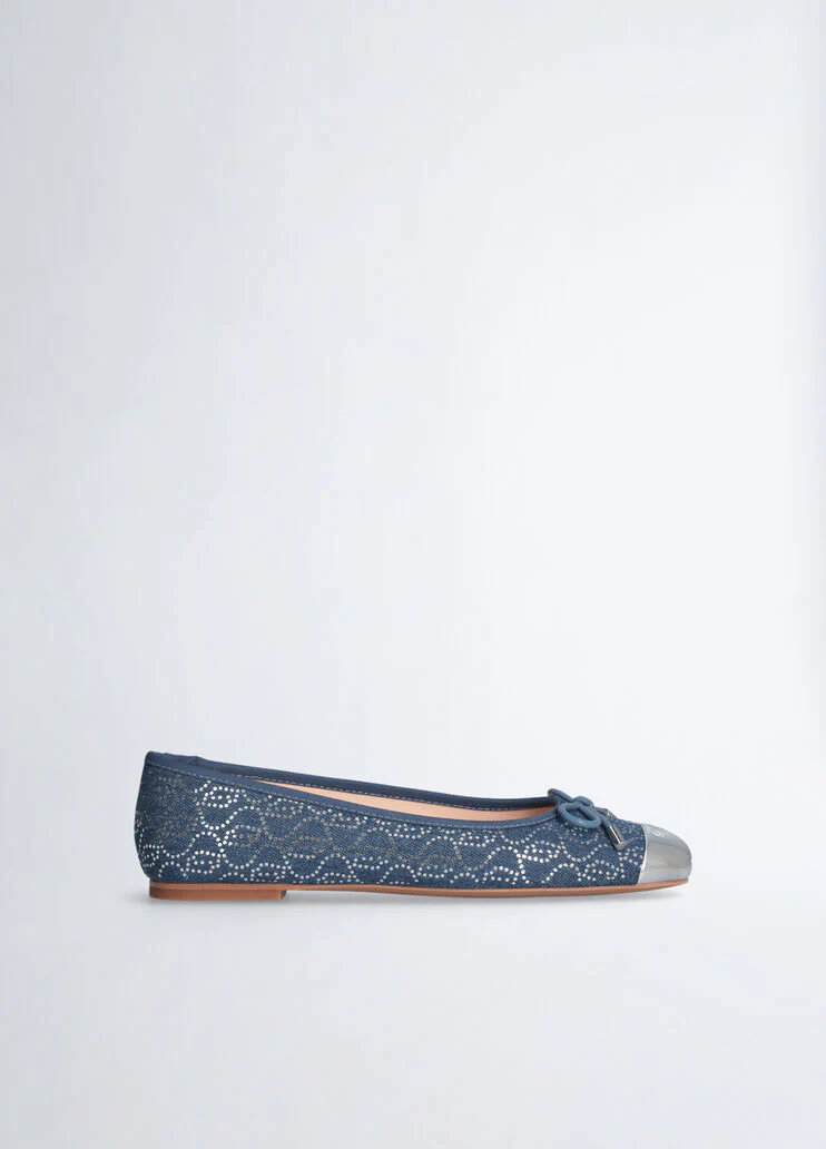 Denim ballet flats with sequins