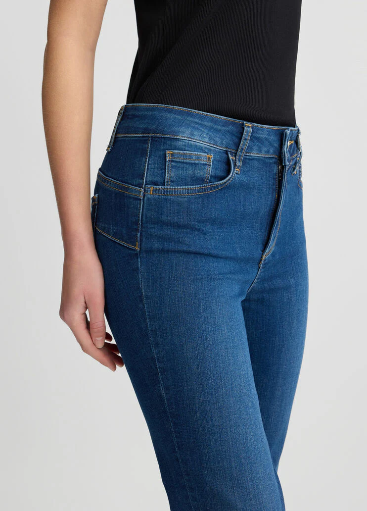 High-rise bootcut jeans