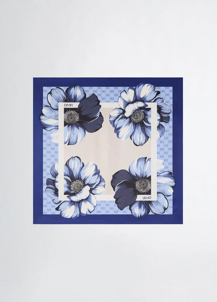 Blue floral foulard