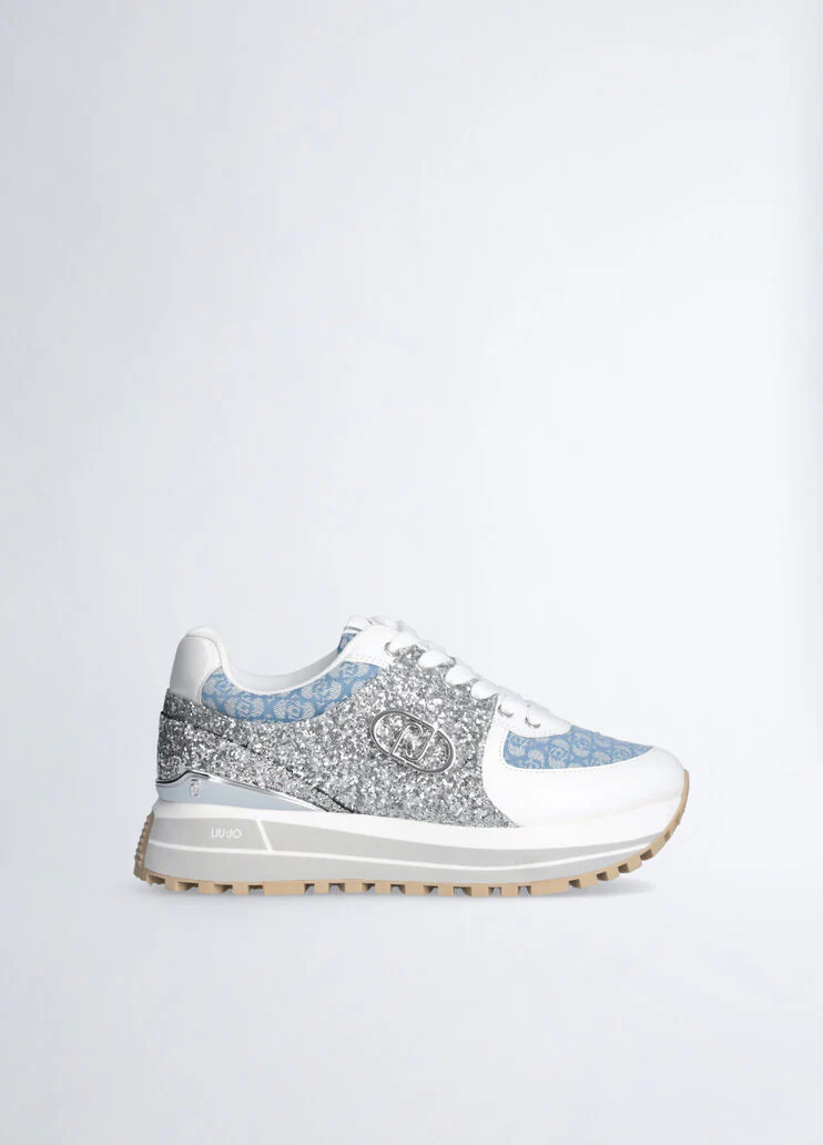 Glittery monogram sneakers