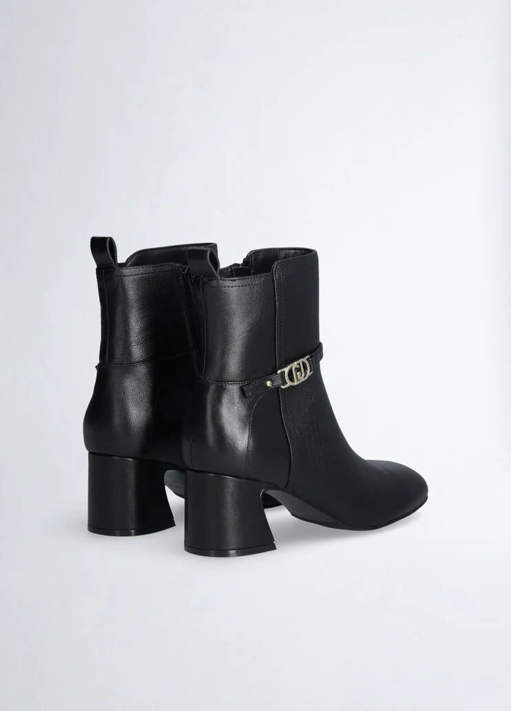 Black ankle boots in leather