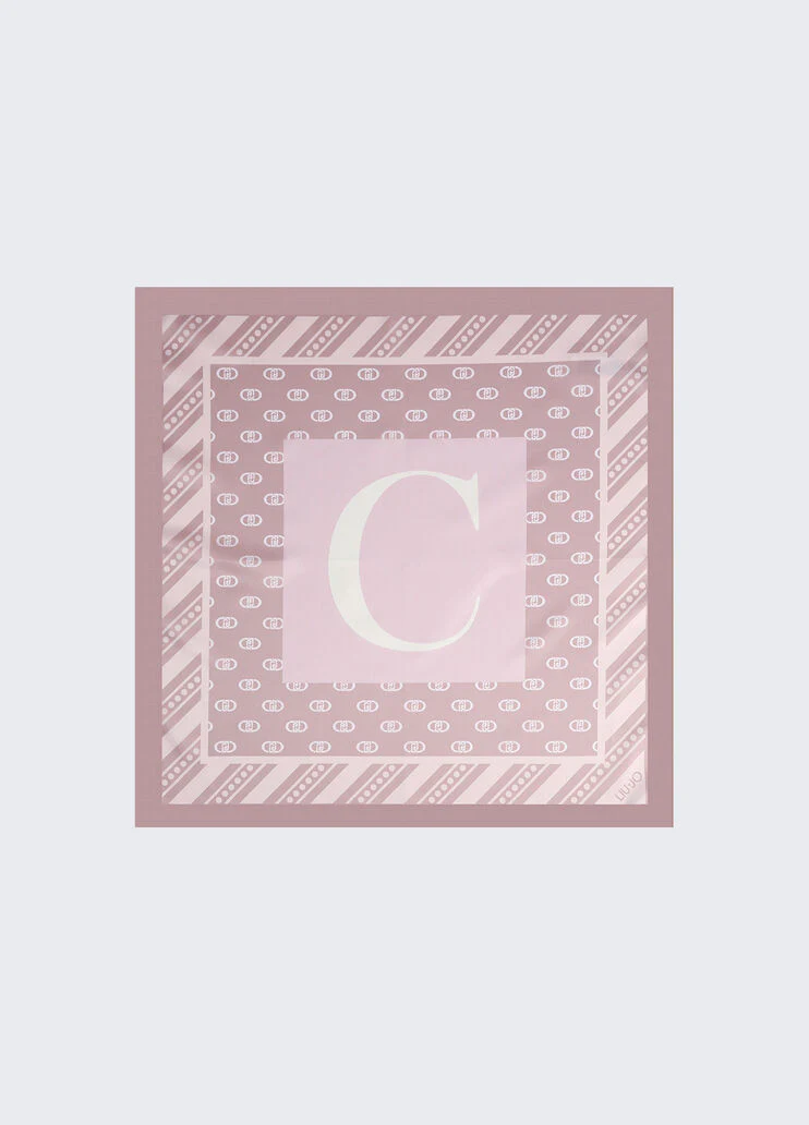 Beige letter C foulard