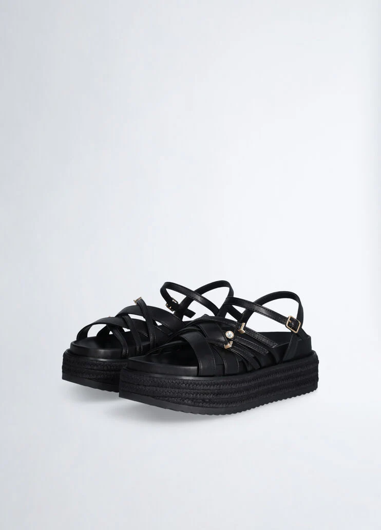 Black platform sandals