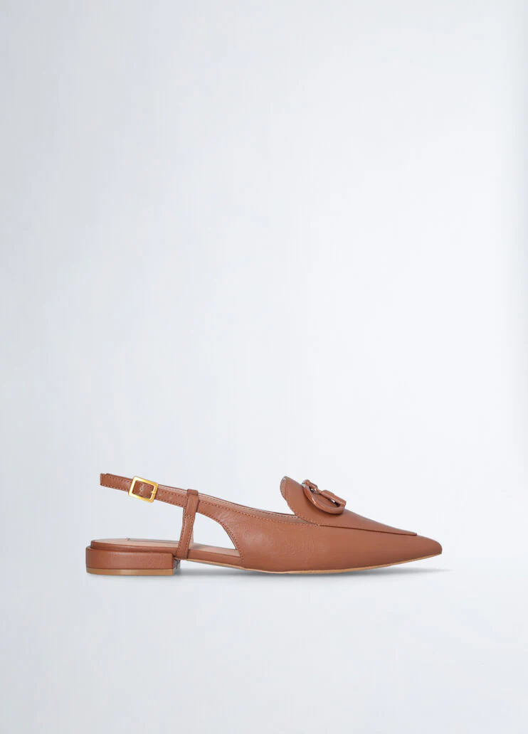 Brown slingback ballet flats