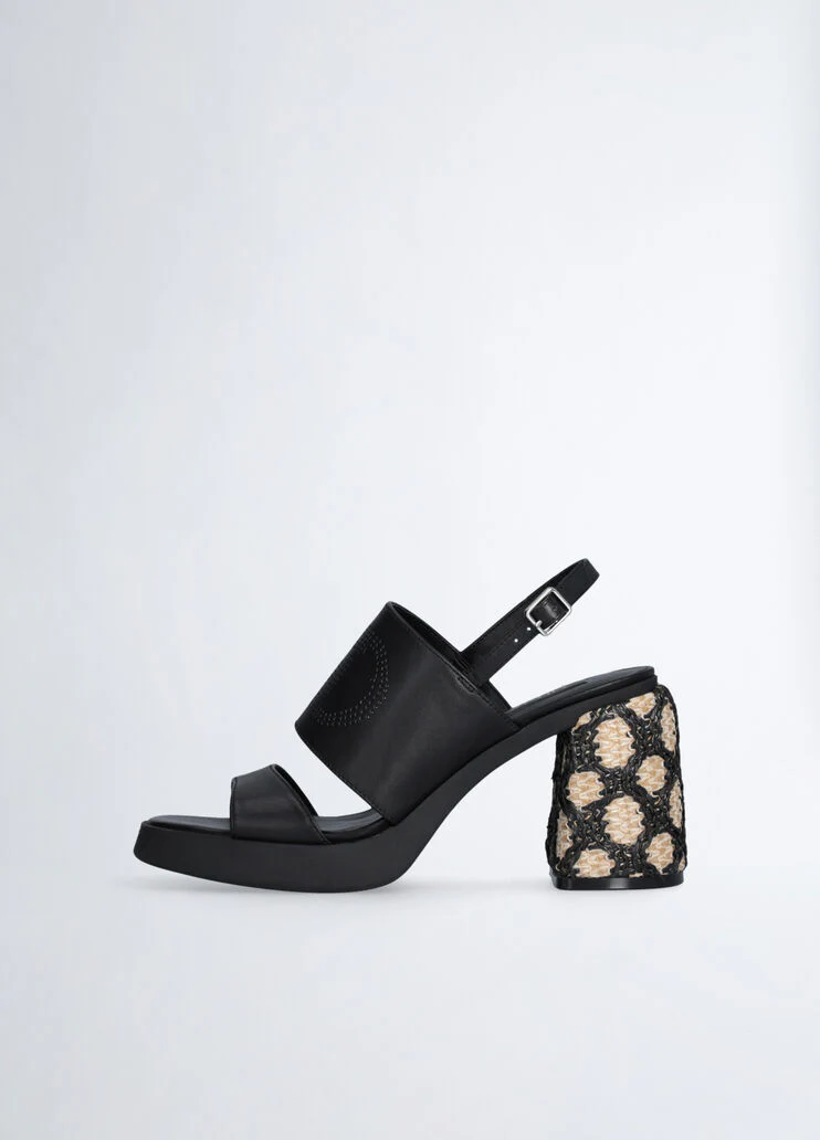 Raffia-heeled sandals