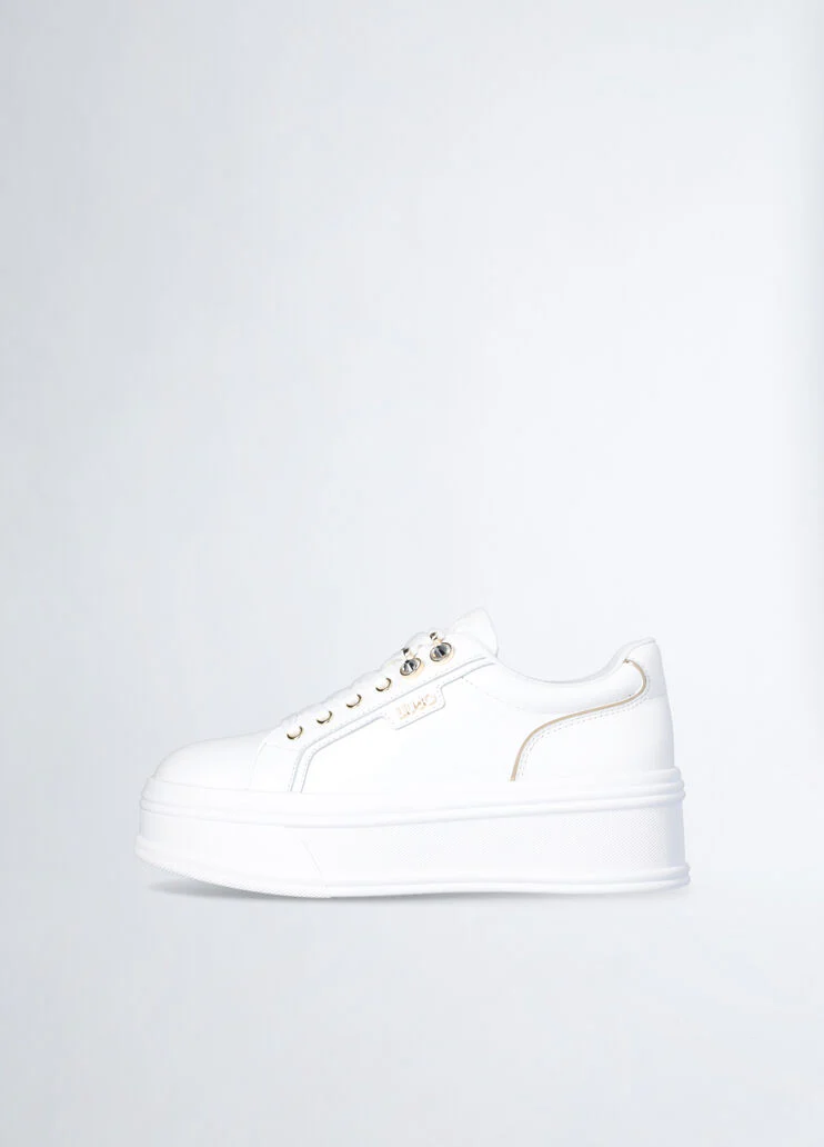 Platform sneakers with jewel stones