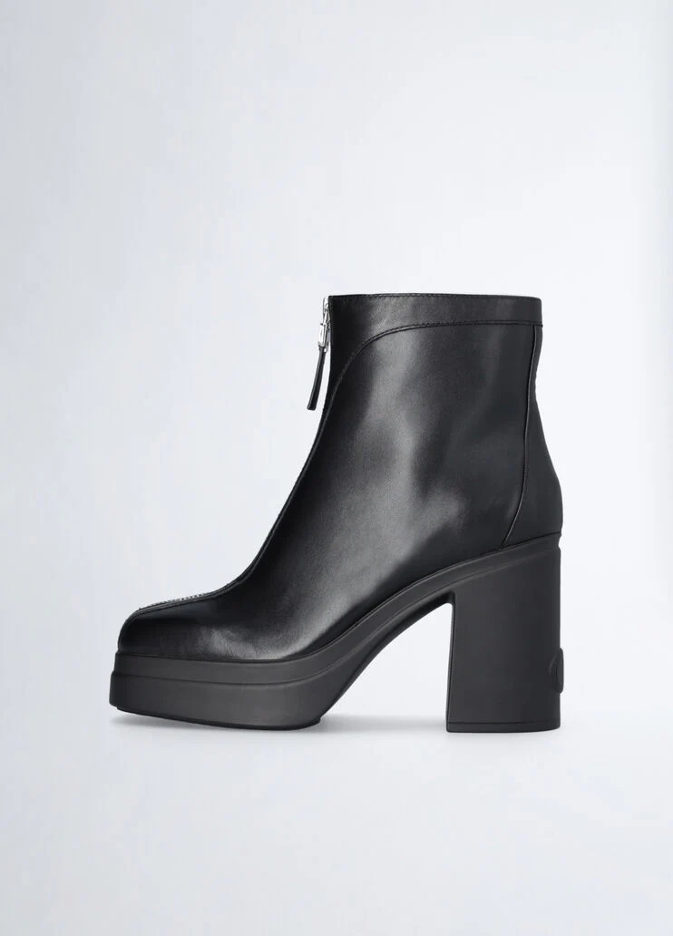 Black ankle boots with zip