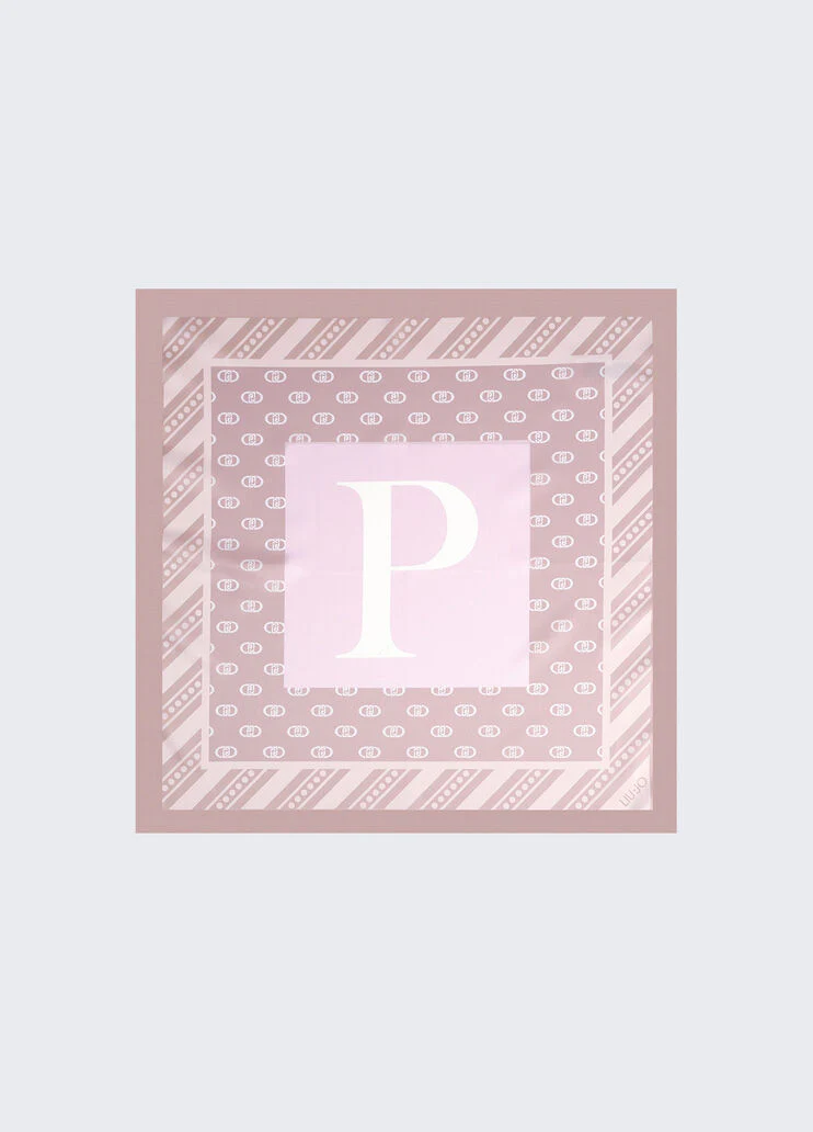Beige letter P foulard