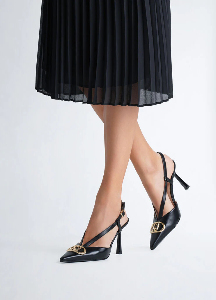 Slingbacks with maxi-logo