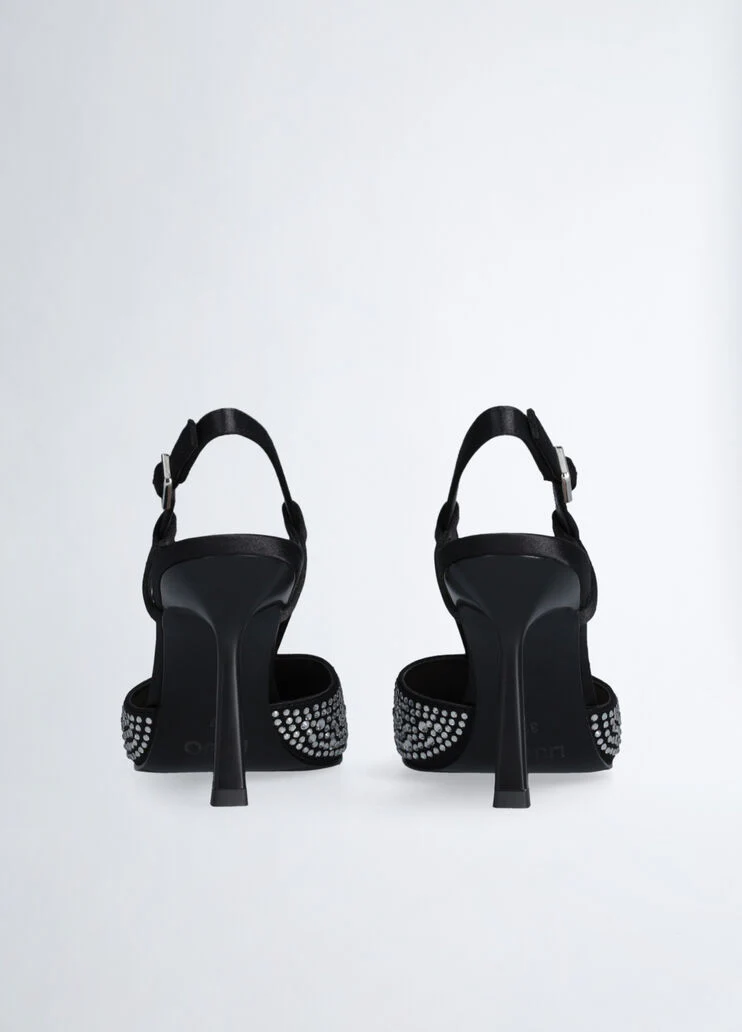 Full rhinestone slingbacks