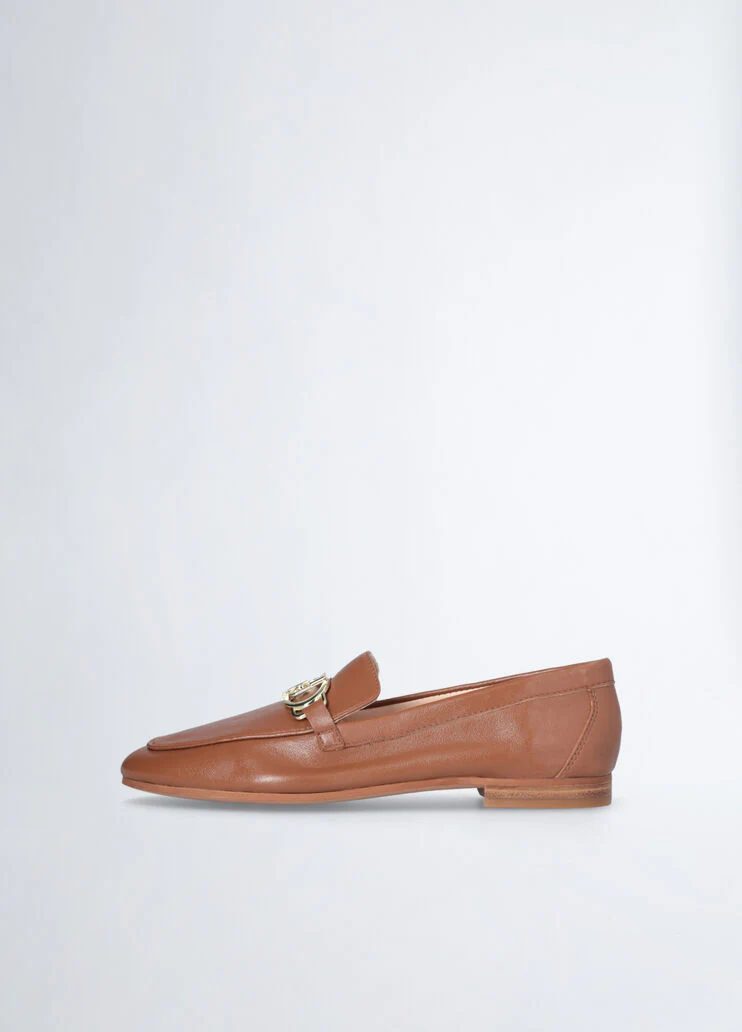 Brown soft nappa leather loafers