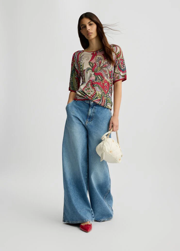 High-rise flared jeans