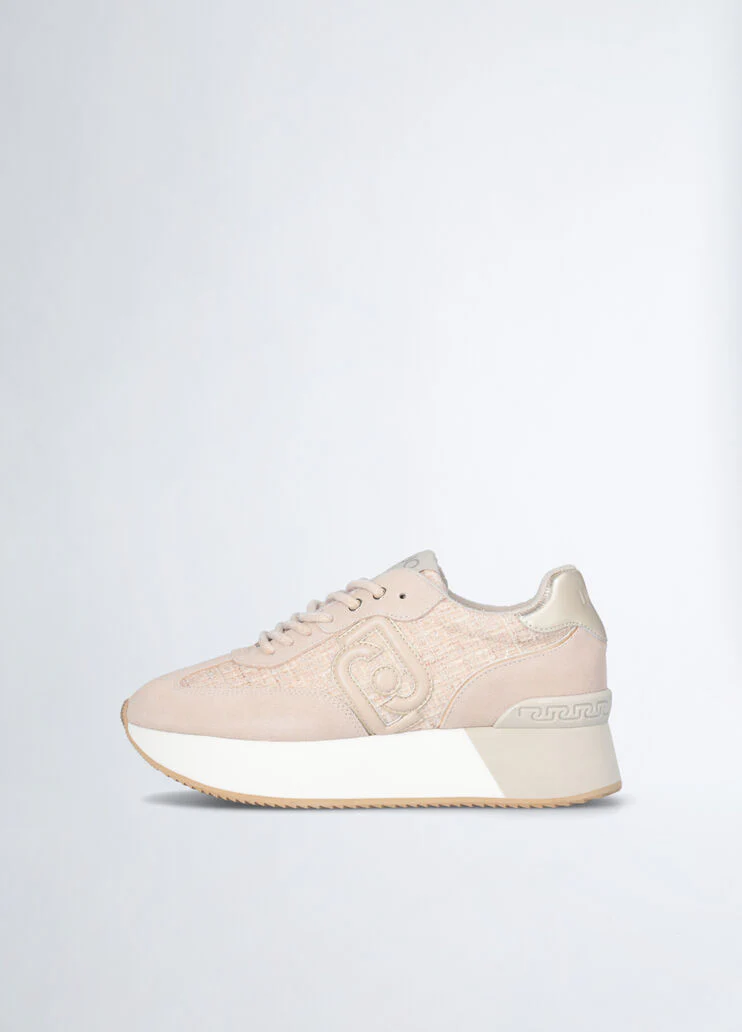 Beige tweed sneakers