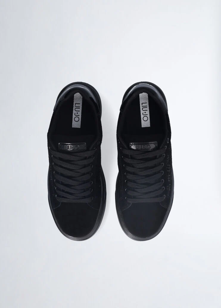 Black monogram sneakers