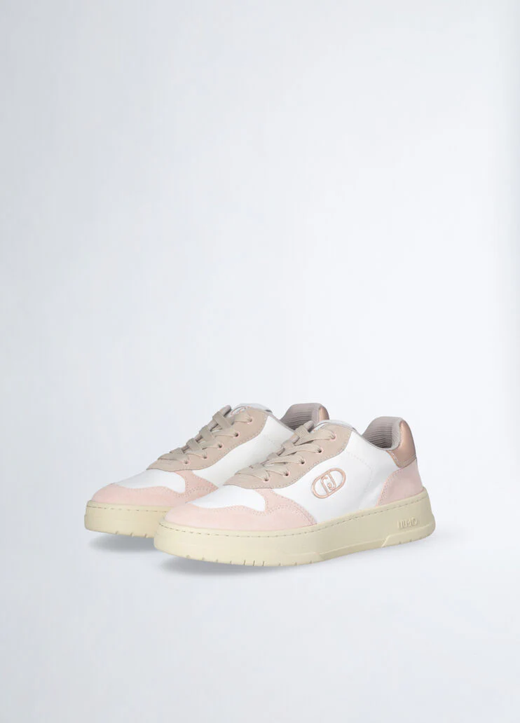 Suede and leather sneakers