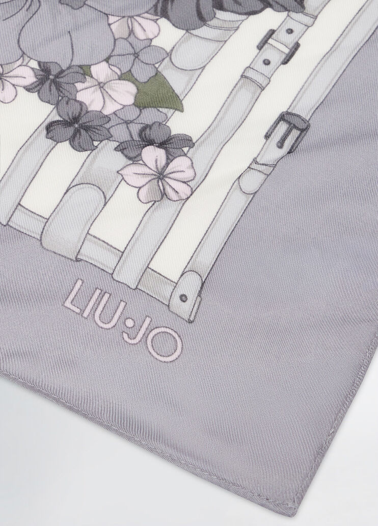 Black floral foulard