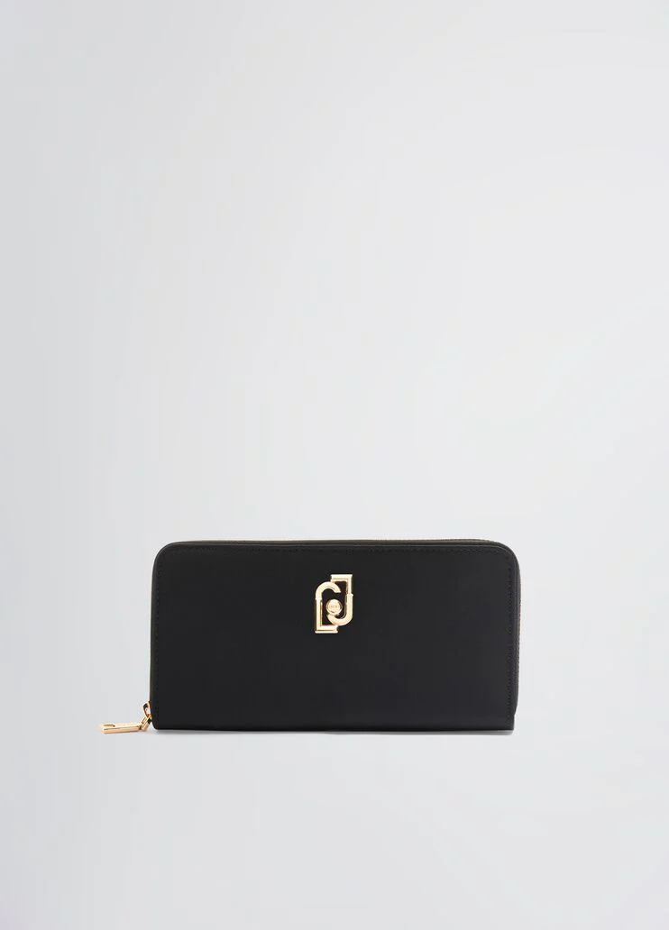 Large nylon zip-around wallet